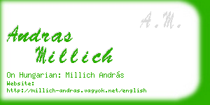 andras millich business card
