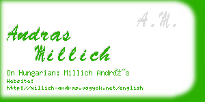 andras millich business card